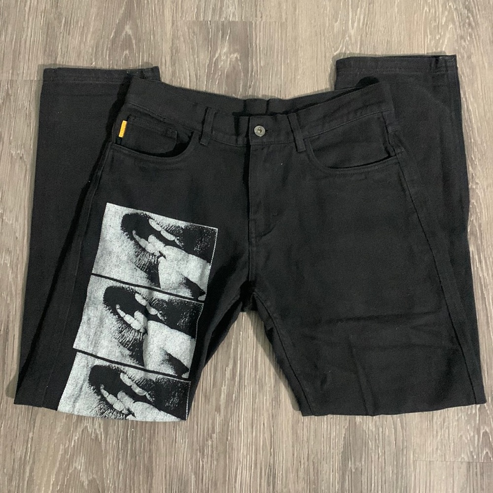 Pleasure pill screen print jeans